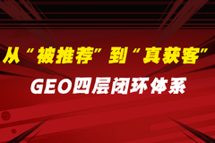 GEO从“被推荐”到“真获客”，用户层→内容层→信源层→数据层四层闭环体系搭建